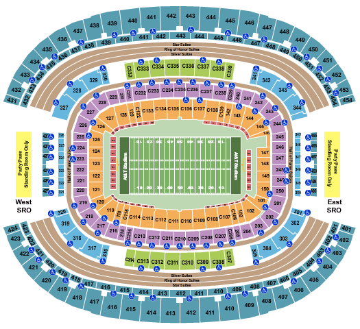 AT&T Stadium Cotton Bowl Seating Chart